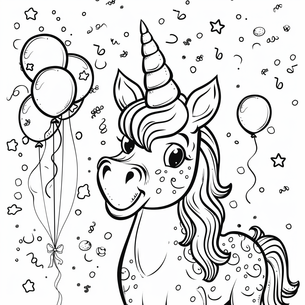 Unicorn Wearing a Party Hat