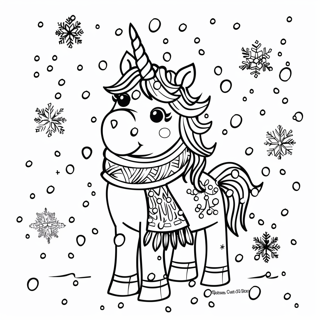 Unicorn Wearing a Winter Scarf
