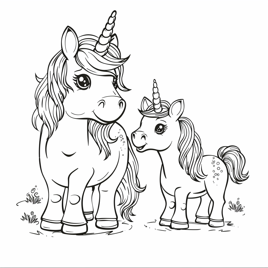 Unicorn With Baby Unicorn
