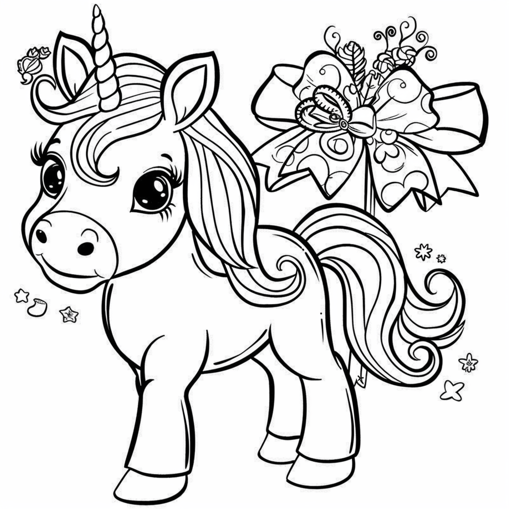 Unicorn with a Big Bow