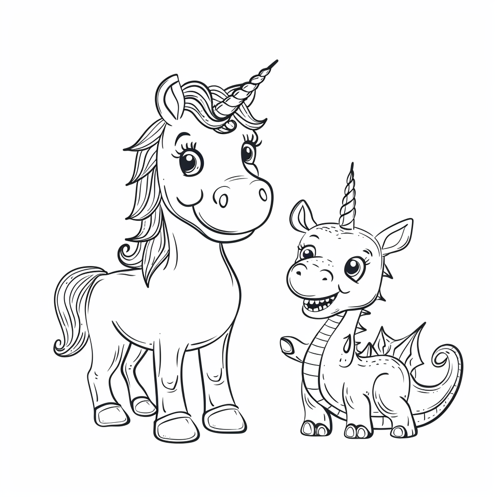 Unicorn with a Dragon Friend