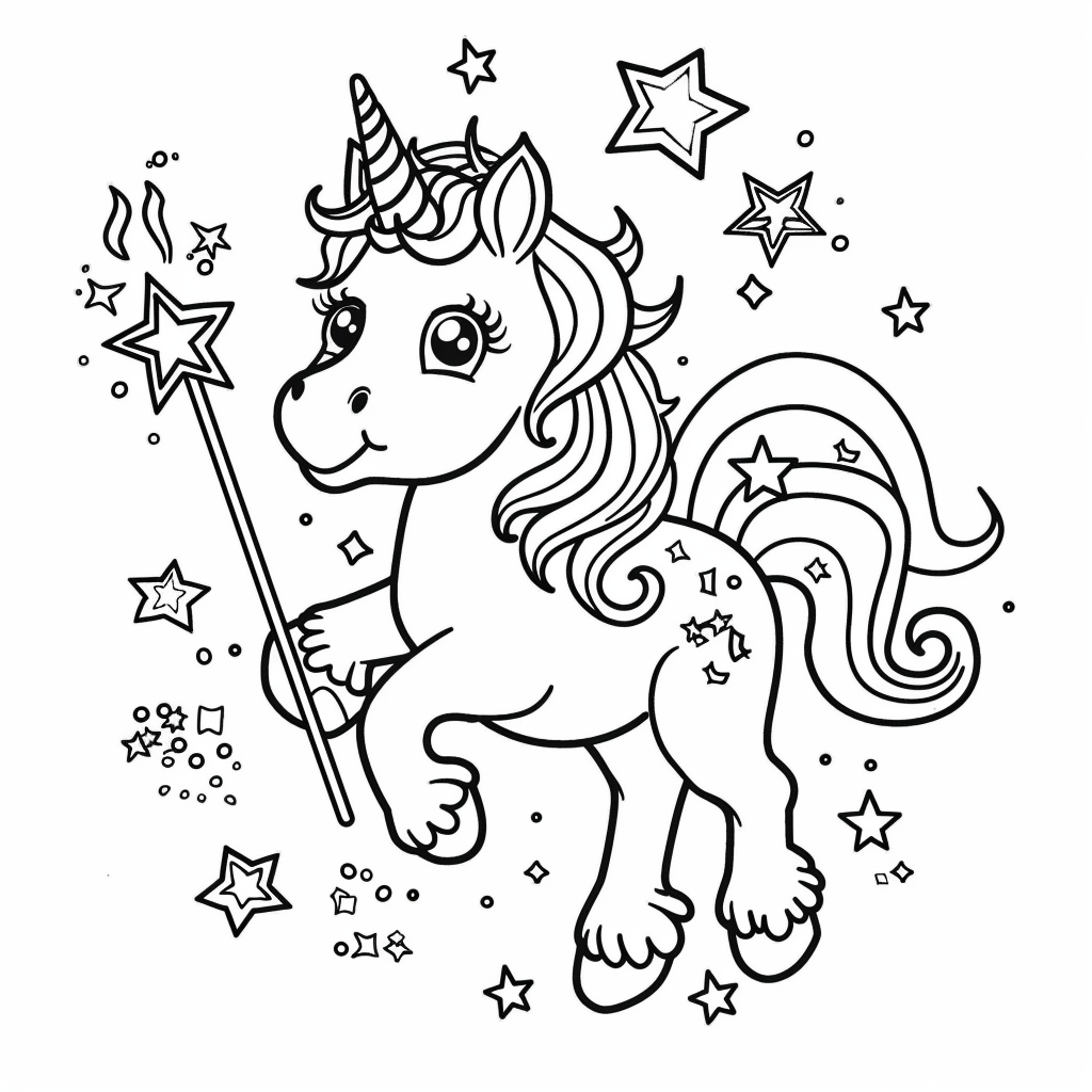 Unicorn with a Magic Wand