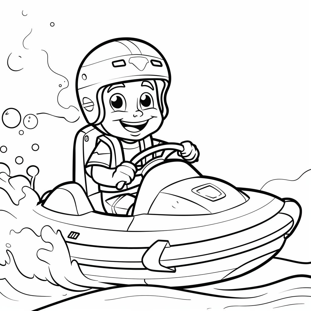 Zuma Riding a Rescue Hovercraft