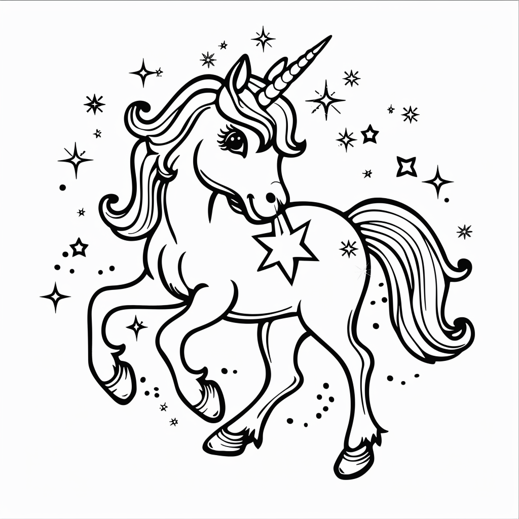 unicorn holding a glowing star