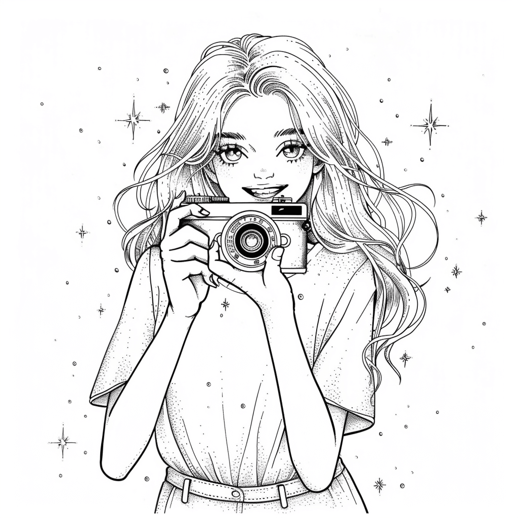 Aesthetic Girl with Camera