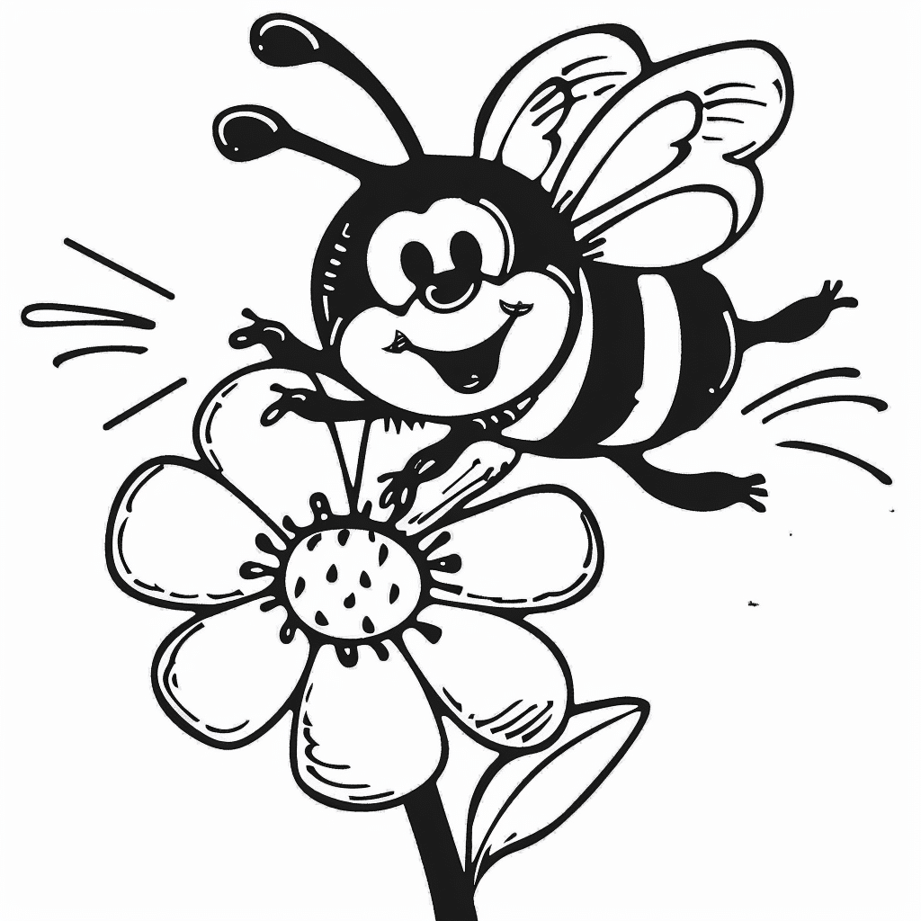 Bee Buzzing Around Flower