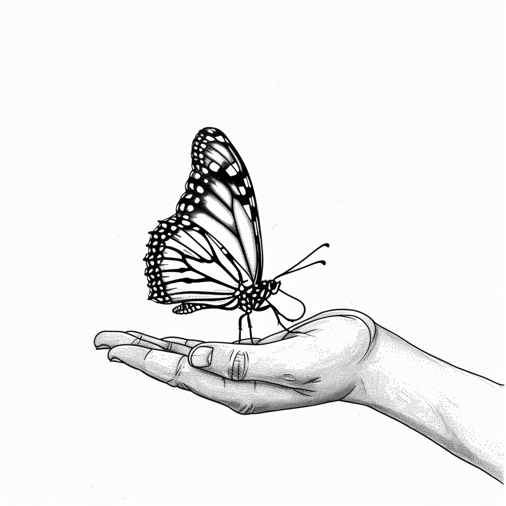 Butterfly Hand Landing