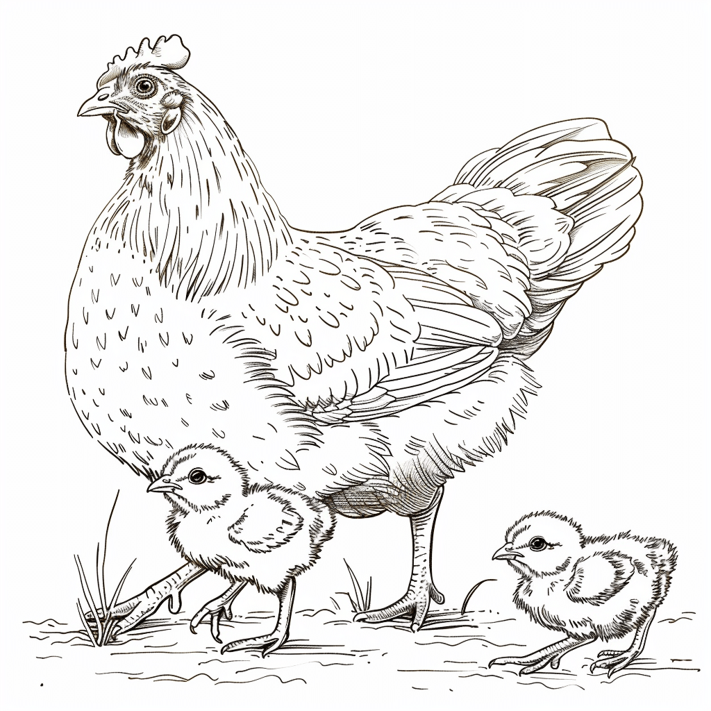 Chick Following Hen