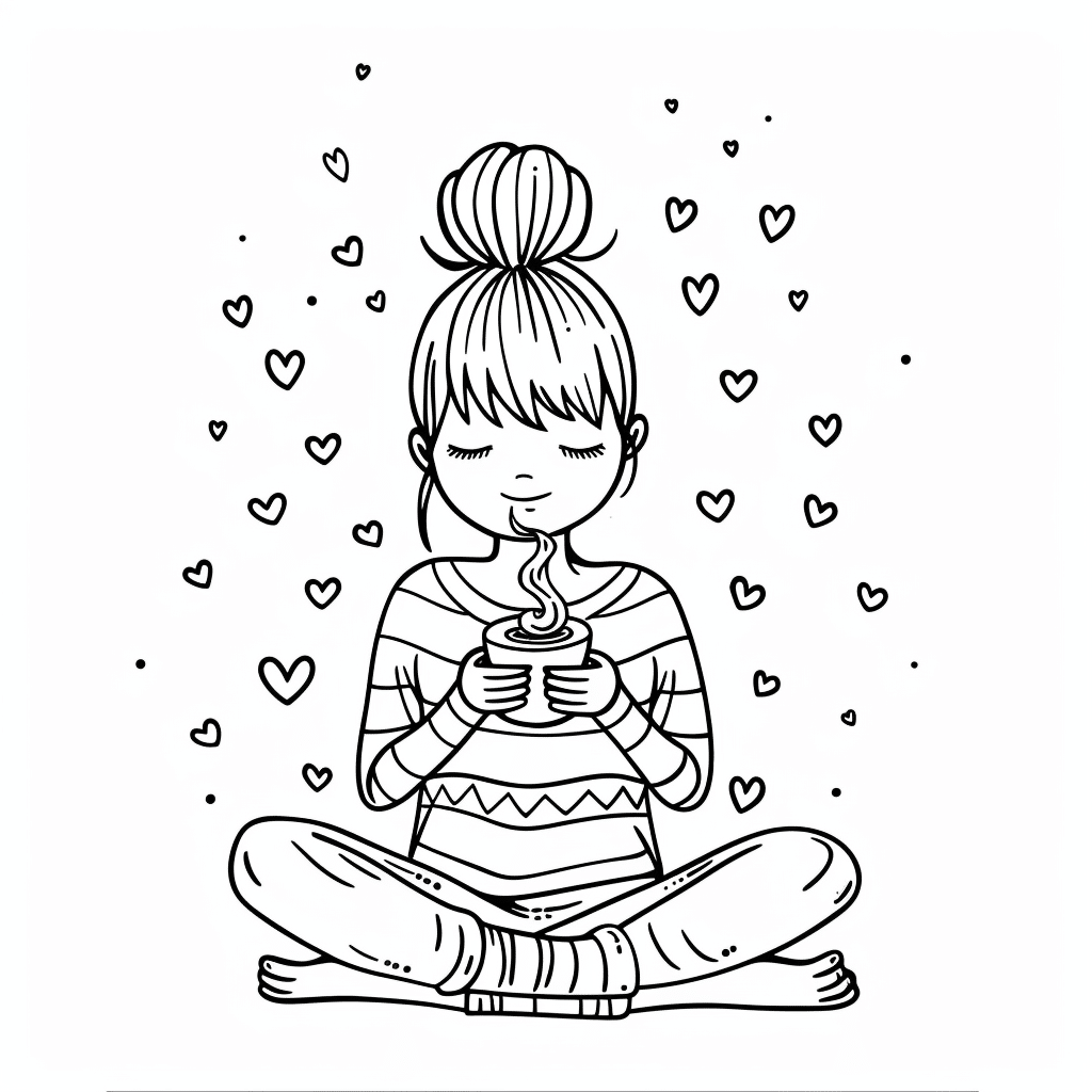 Cozy Girl with Coffee