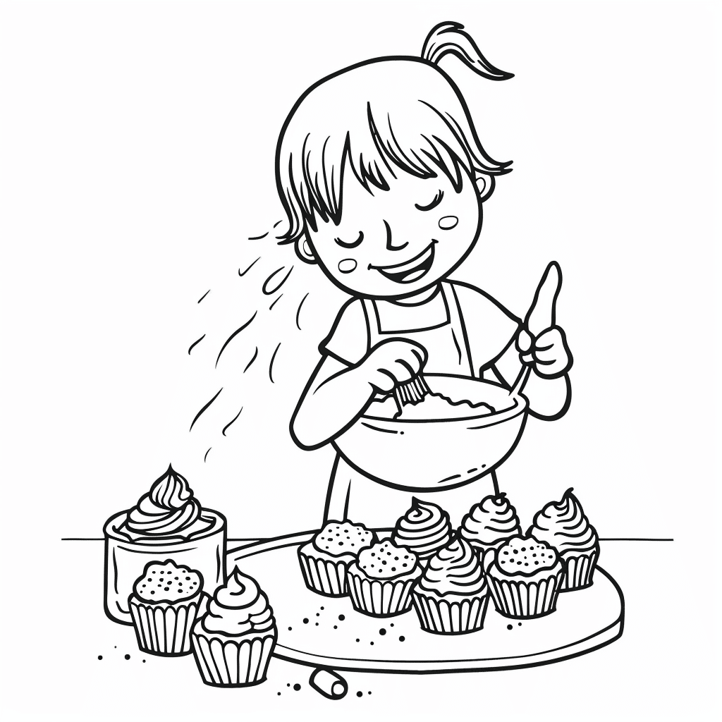 Cupcake Baking Kid