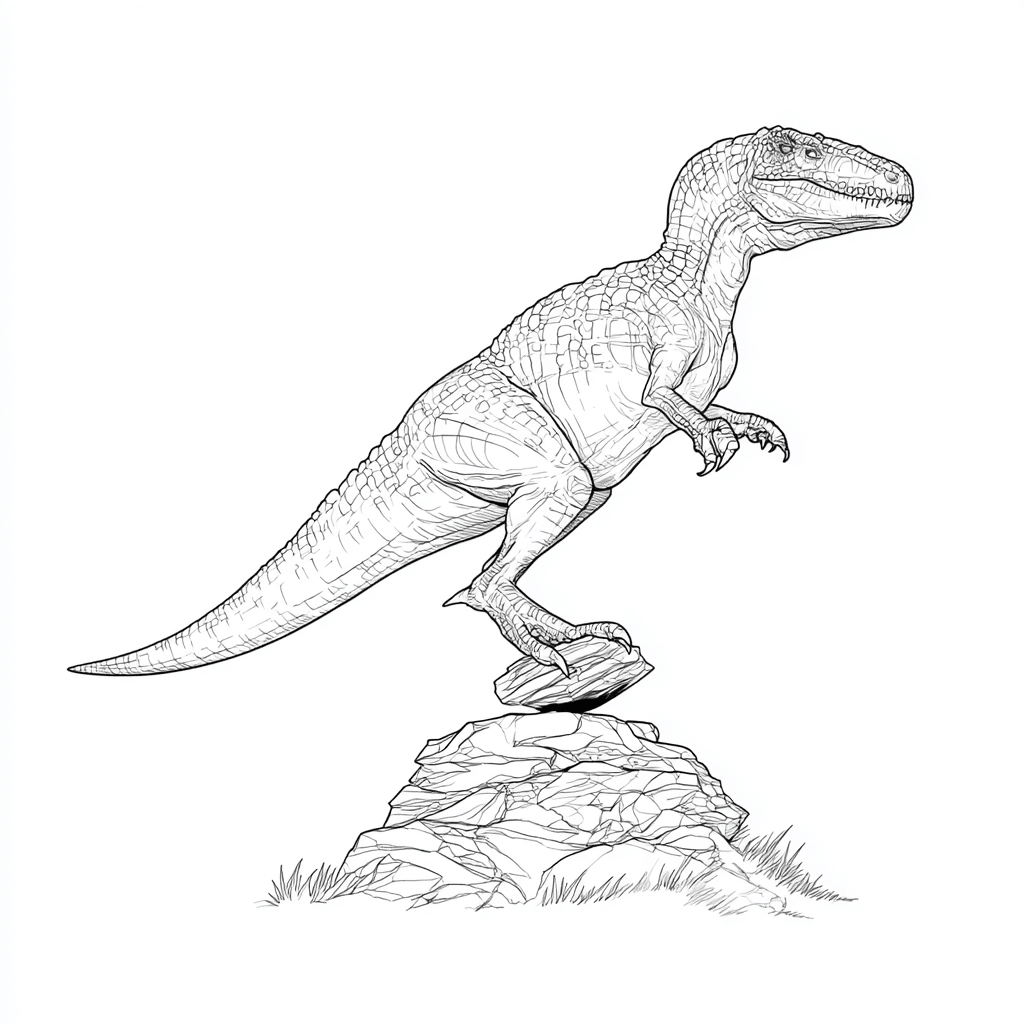Dino Balancing on Rock