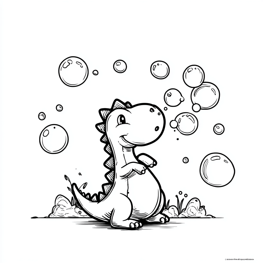 Dino Blowing Bubbles