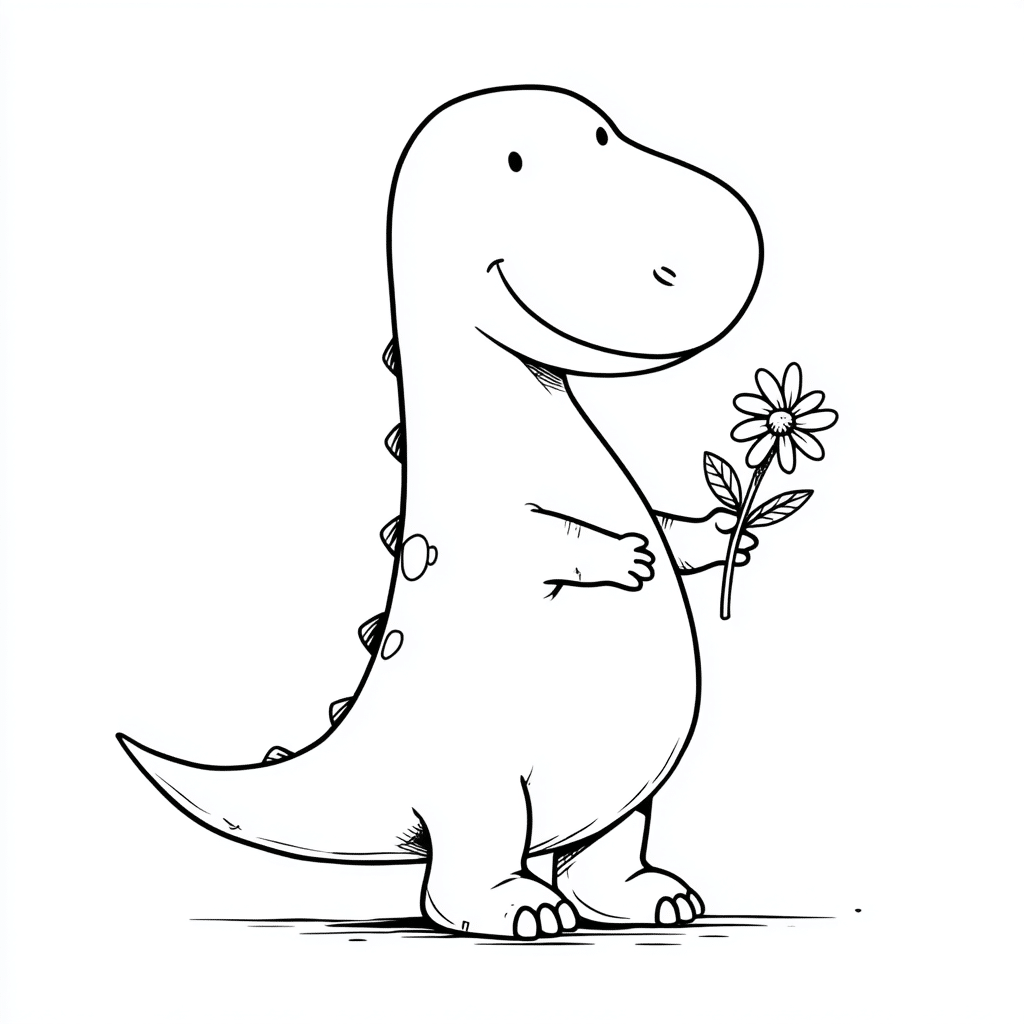 Dino Carrying Flower