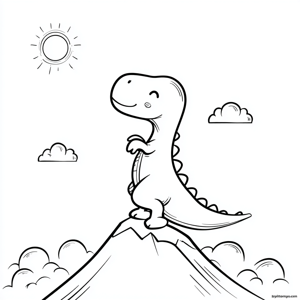 Dino Climbing Small Hill