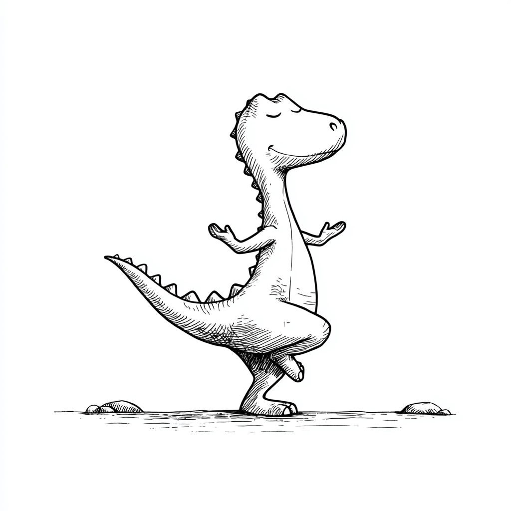 Dino Doing Yoga