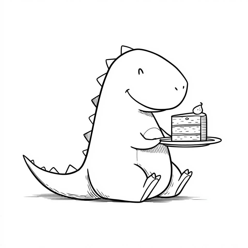 Dino Eating Cake