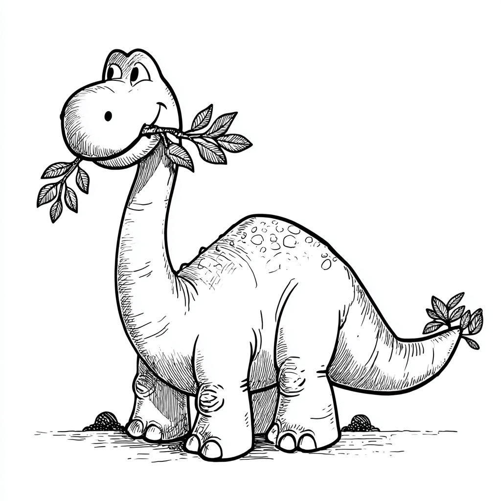 Dino Eating Leaves
