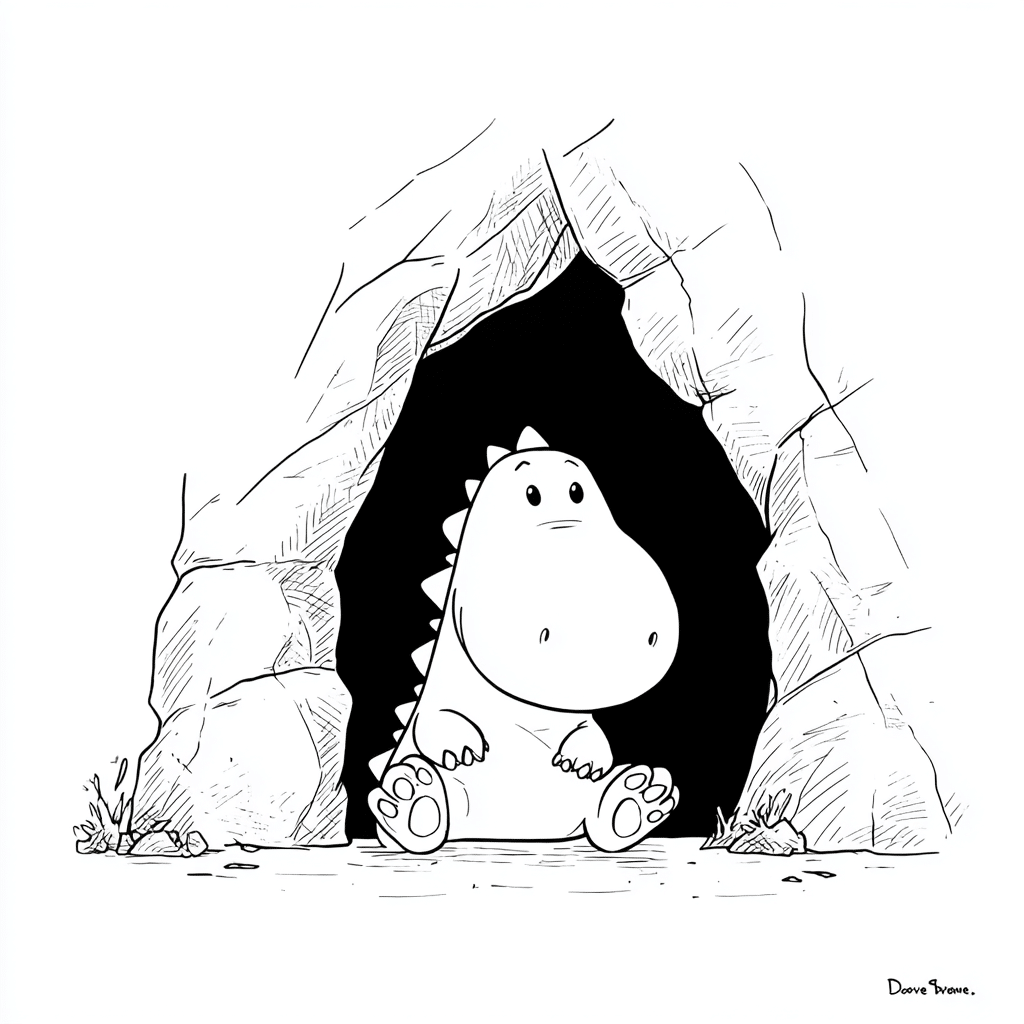 Dino Exploring Cave
