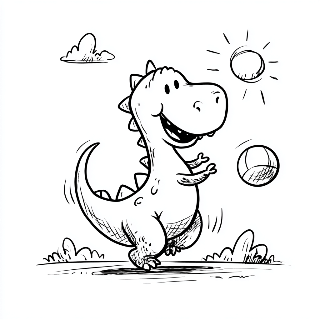 Dino Playing Ball Dino Playing Ball