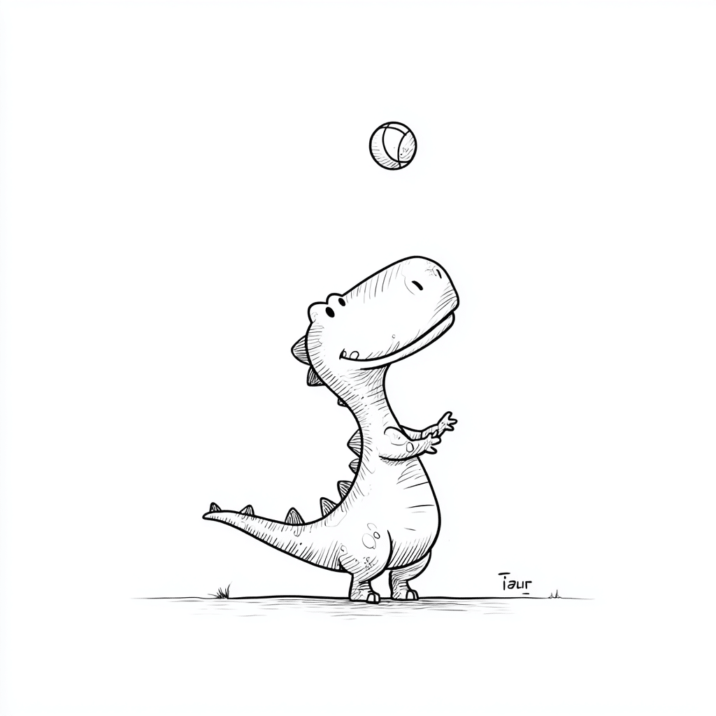 Dino Playing Catch