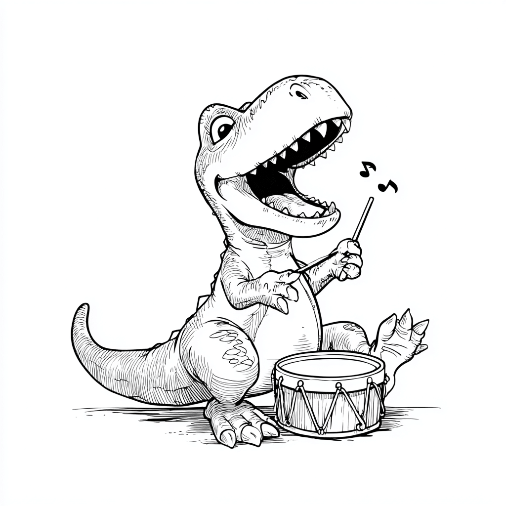 Dino Playing Drum
