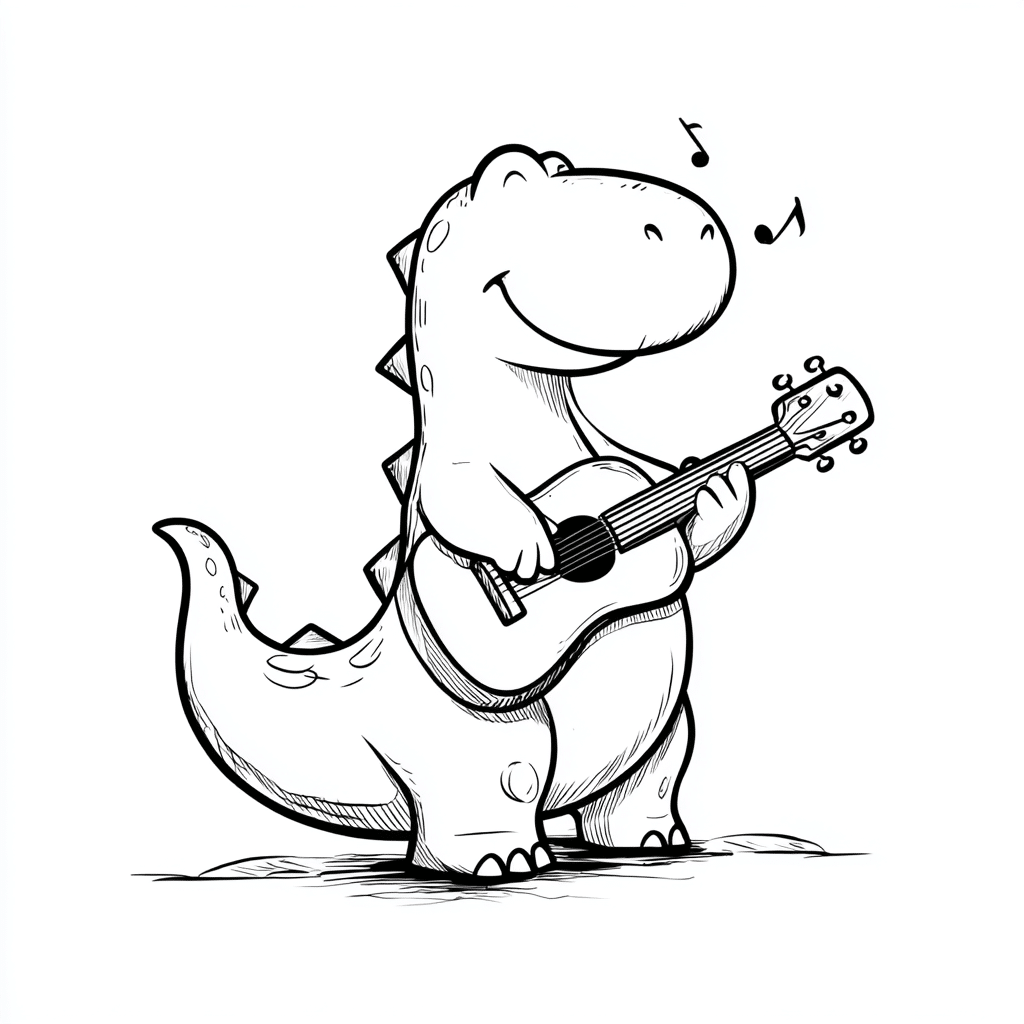 Dino Playing Guitar