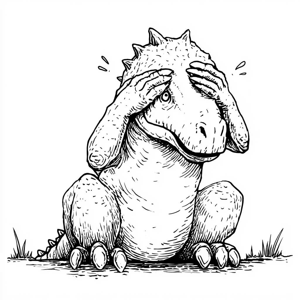 Dino Playing Peekaboo