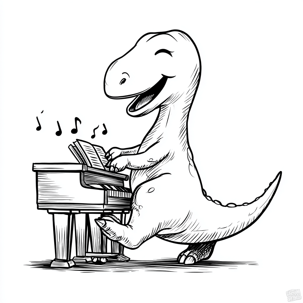 Dino Playing Piano