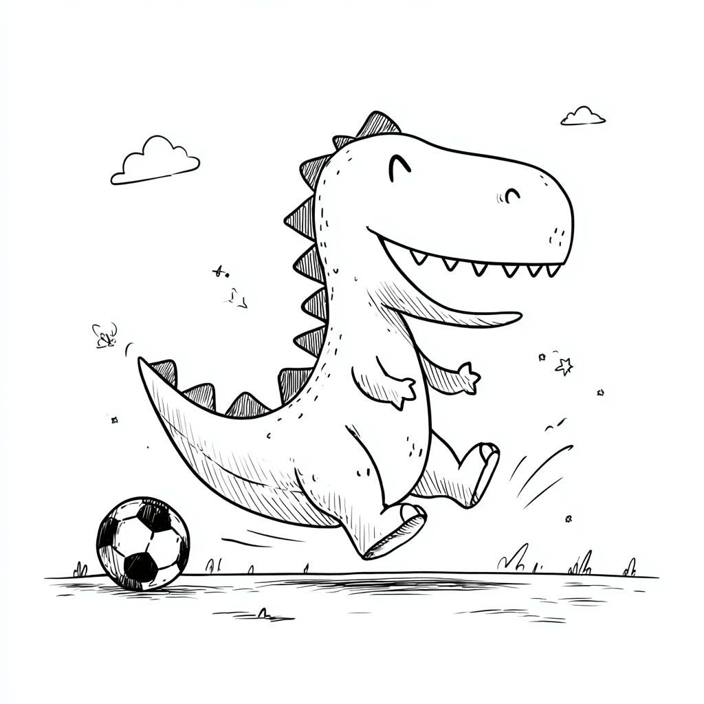 Dino Playing Soccer