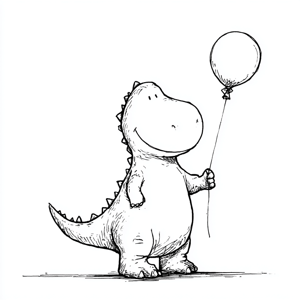 Dino Playing with Balloon