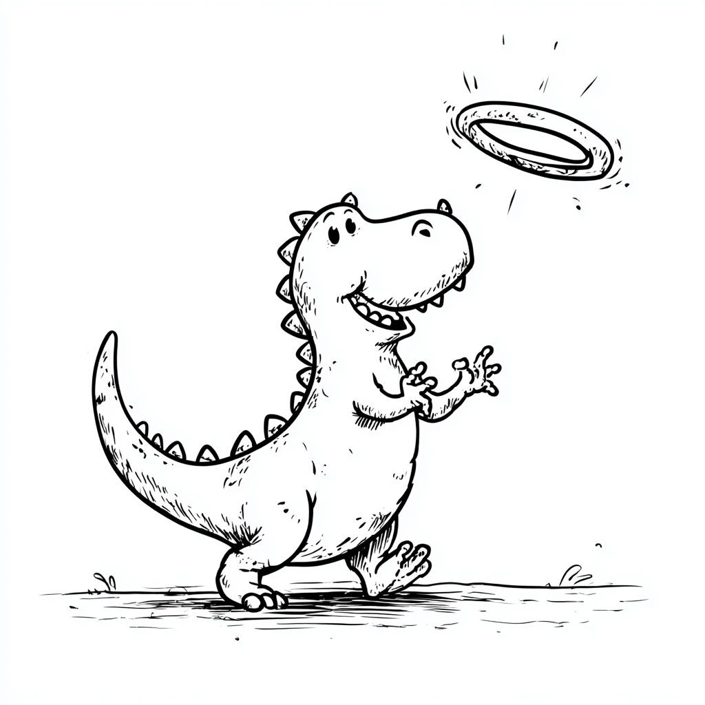 Dino Playing with Ring Toy