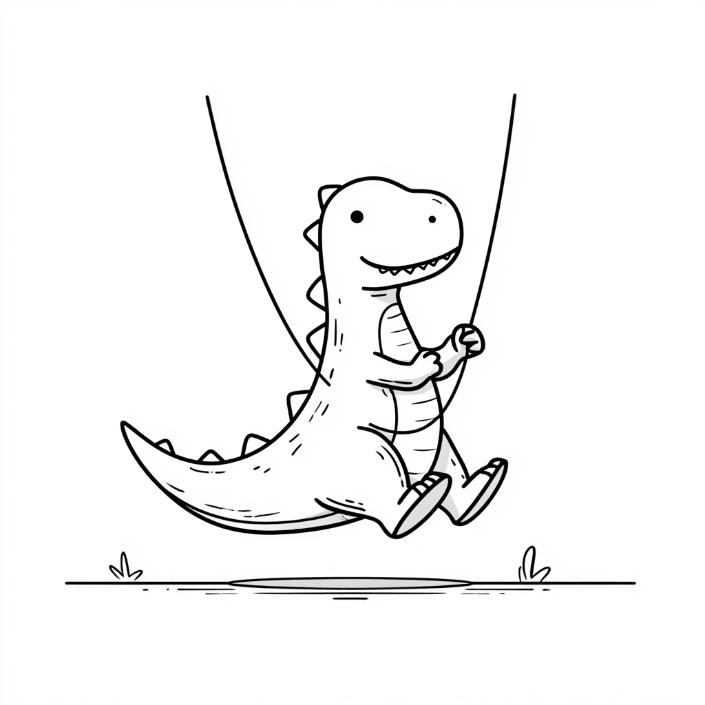 Dino Playing with Rope