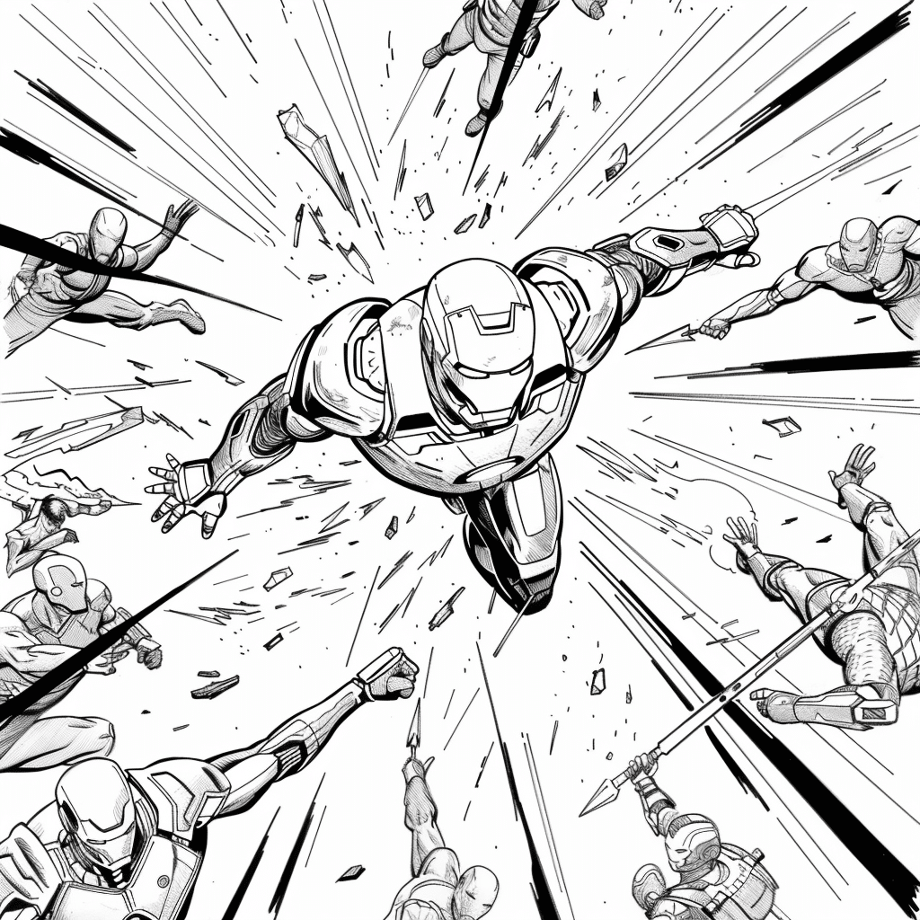 Dynamic Battle Scene - Iron Man