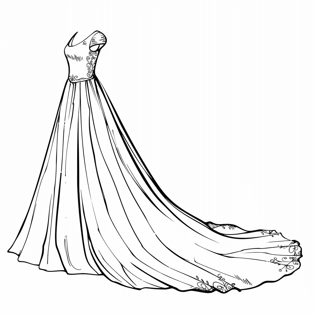 Elegant Long Train Dress