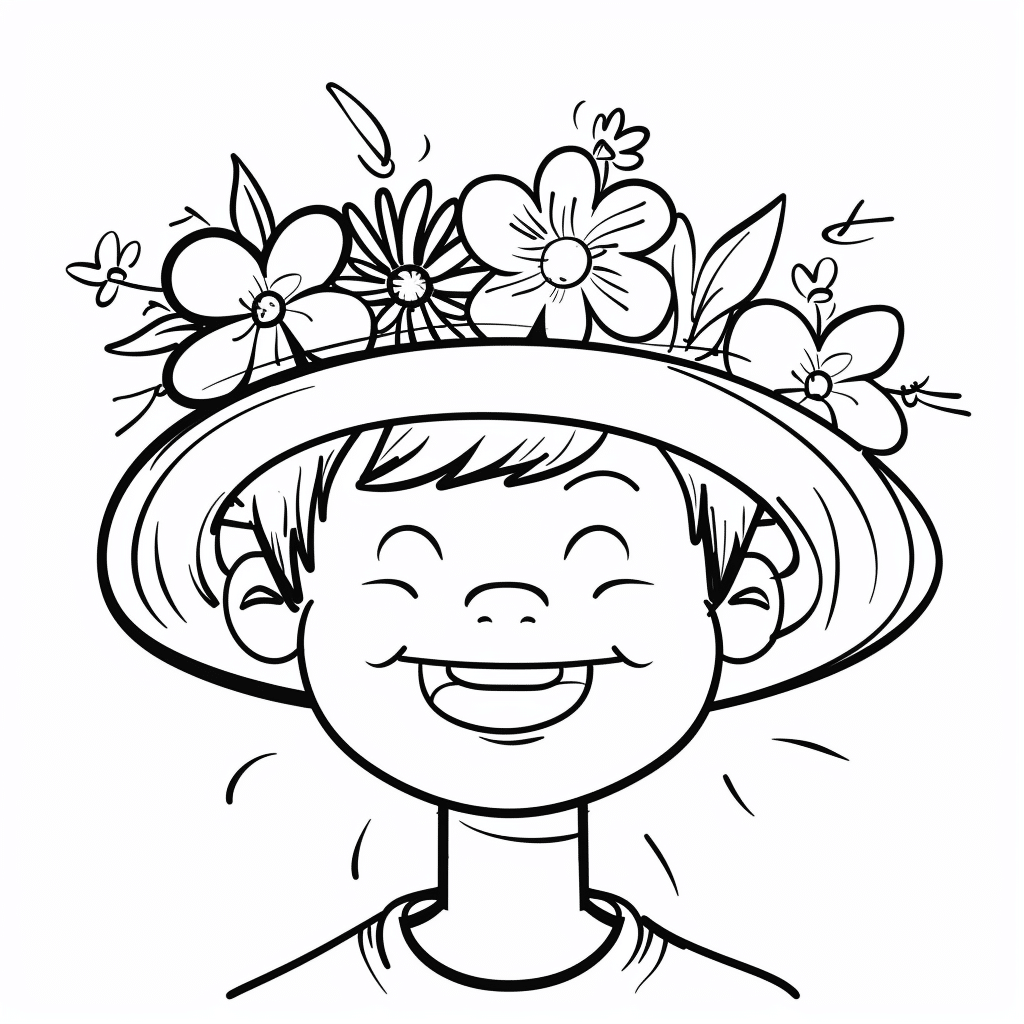 Flower Hat Boy Smile