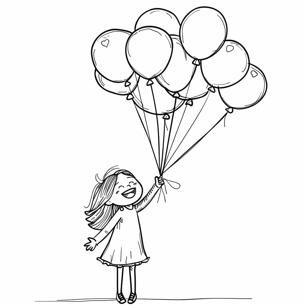 Girl Holding Balloons