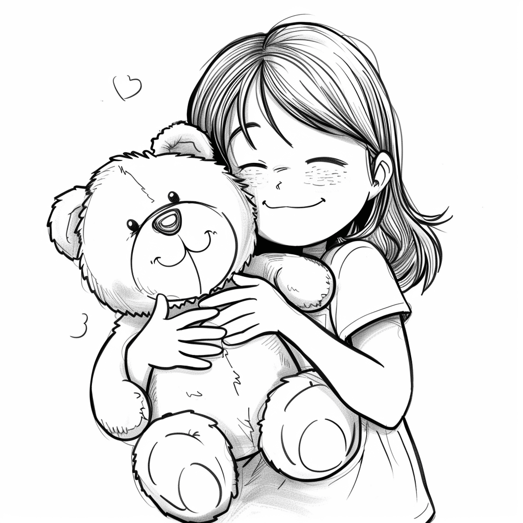 Girl Hugging Teddy Bear
