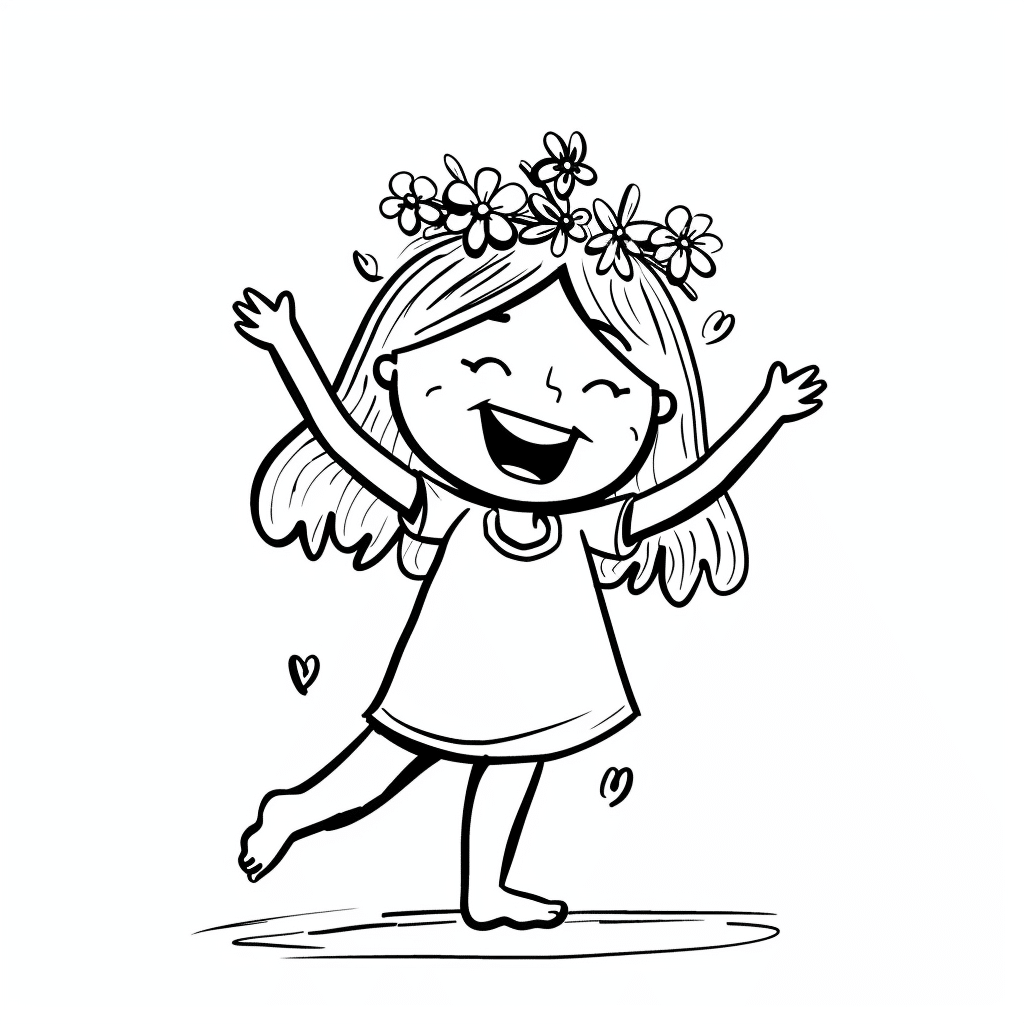 Girl with Flower Crown Dancing