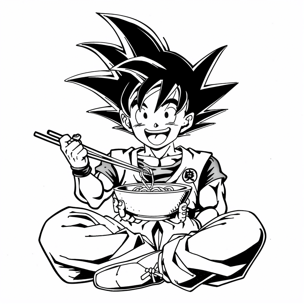 Goku Eating a Meal