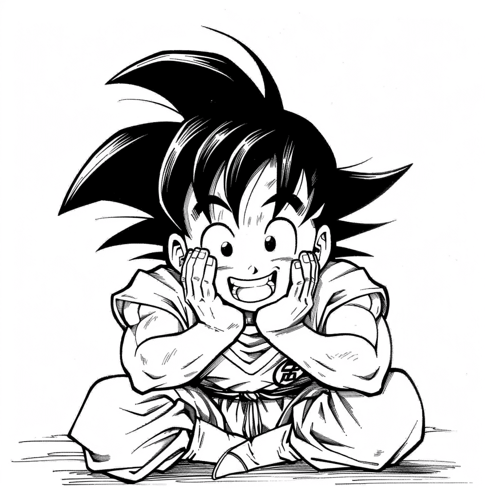 Goku Hiding Playfully