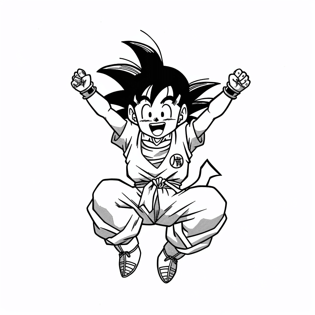 Goku Jumping Joyfully