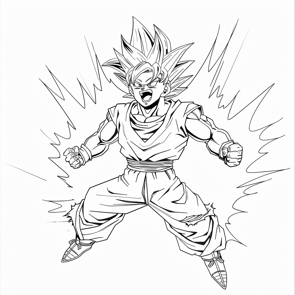 Goku Jumping with Both Knees Up