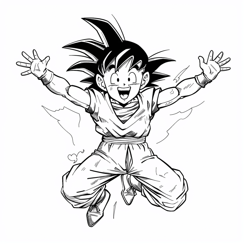 Goku Jumping with Spread Arms