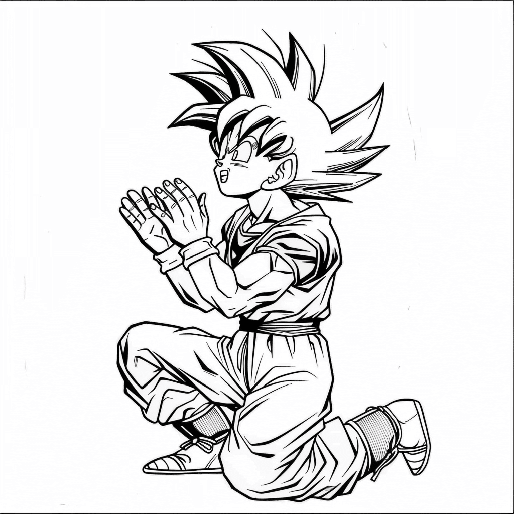 Goku Kneeling Happy