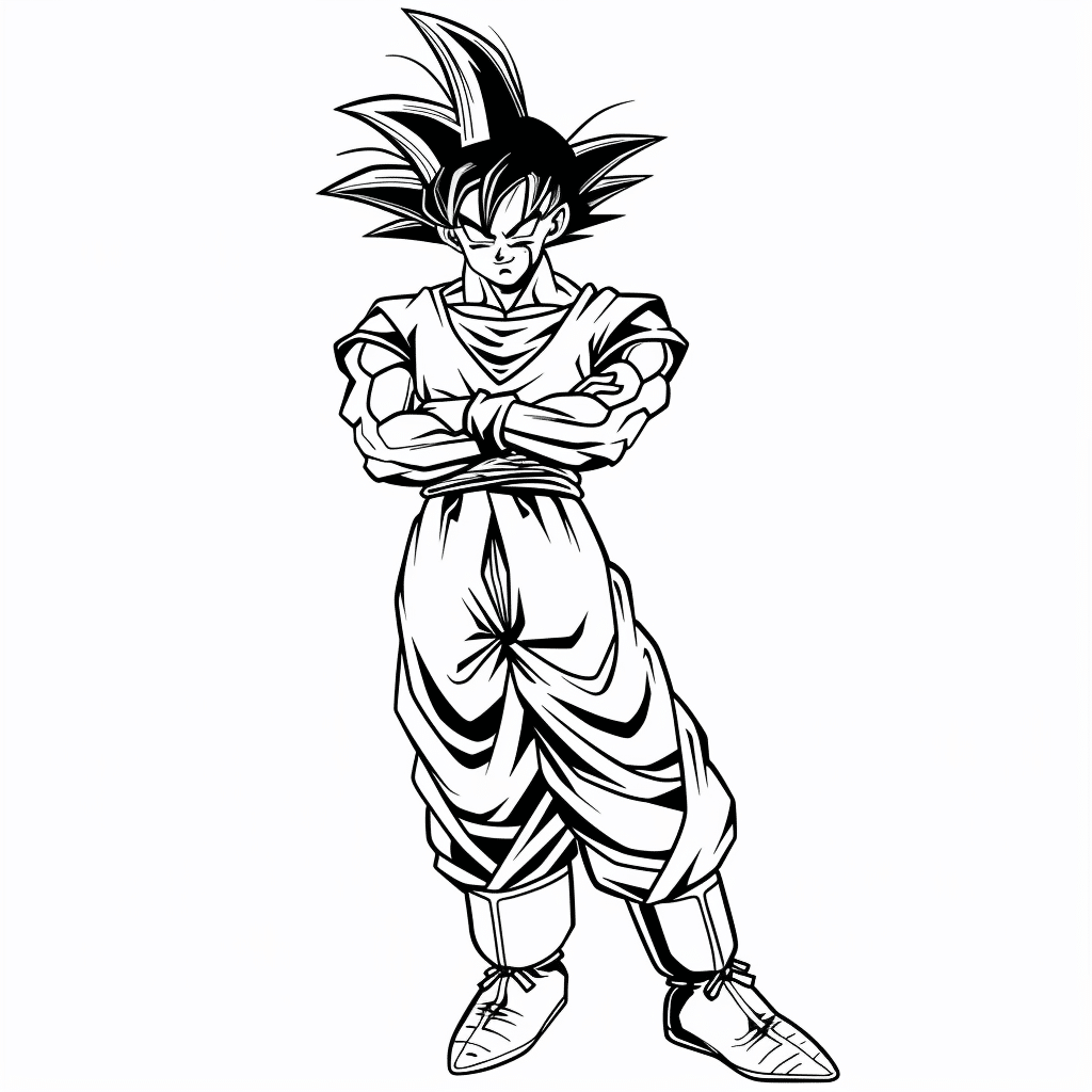 Goku Leaning on One Leg