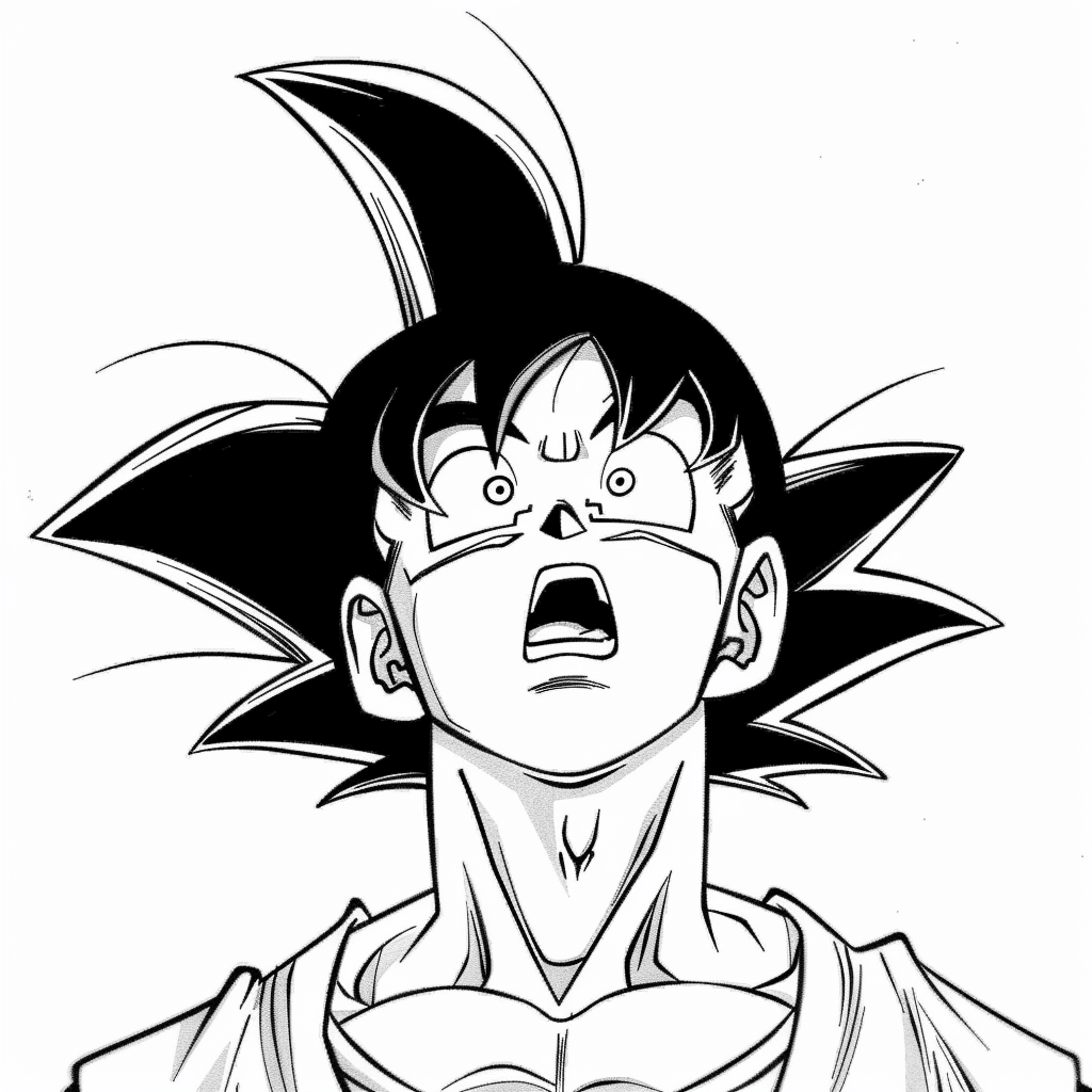 Goku Looking Up in Wonder