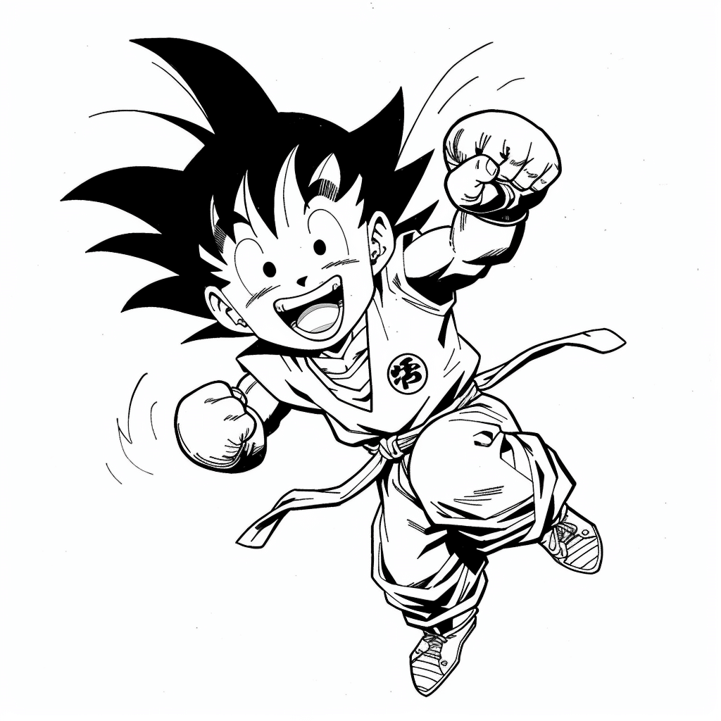 Goku Playful Shadow Boxing