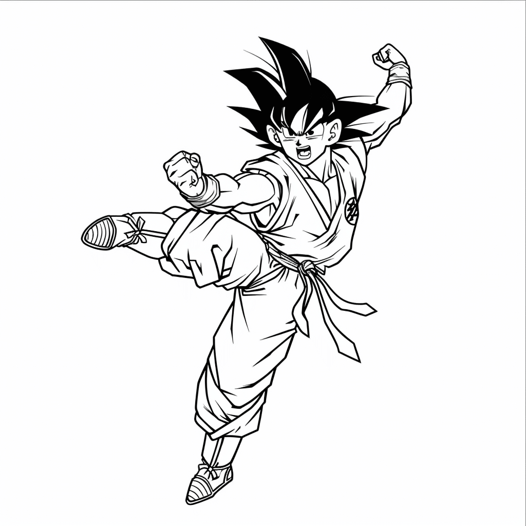 Goku Practicing Kick