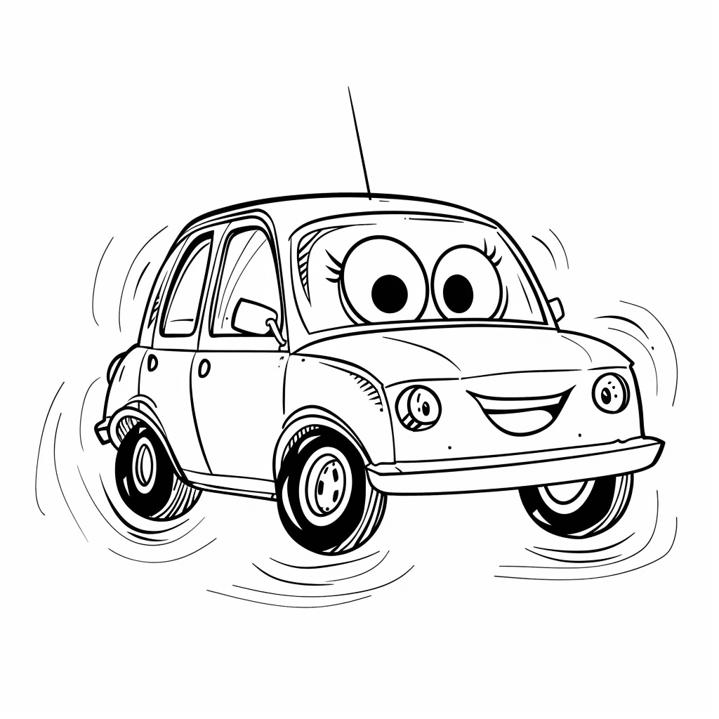 Happy Cartoon Car Jumping