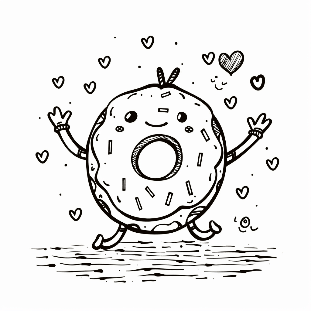 Happy Donut Character